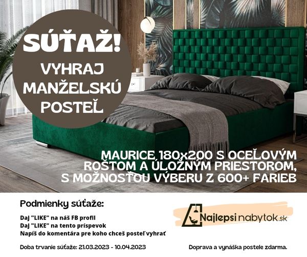 Súťaž o manželskú posteľ v hodnote 888 EUR