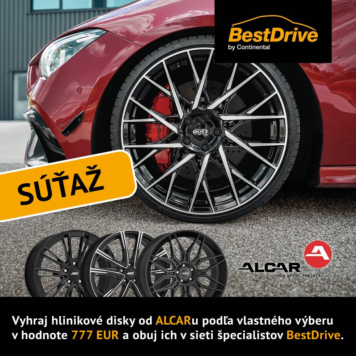 Vyhraj hliníkové disky od Alcar v hodnote 777 EUR