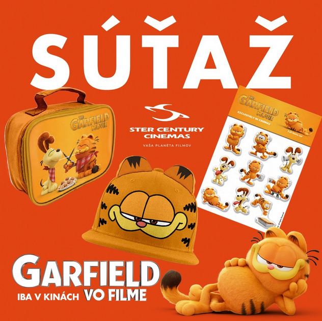 SÚŤAŽ o balíček merchu z filmu Garfield vo filme