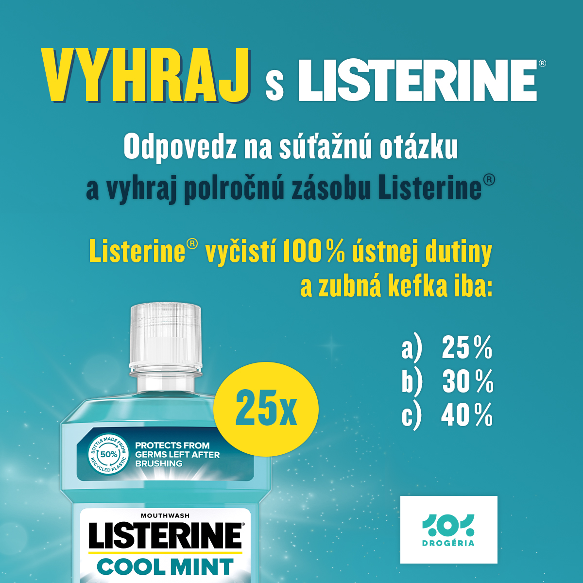 Získaj polročnú zásobu Listerine