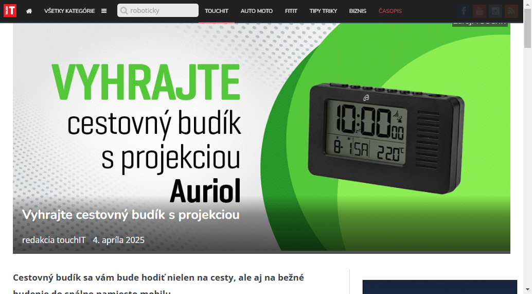 Vyhrajte cestovný budík s projekciou