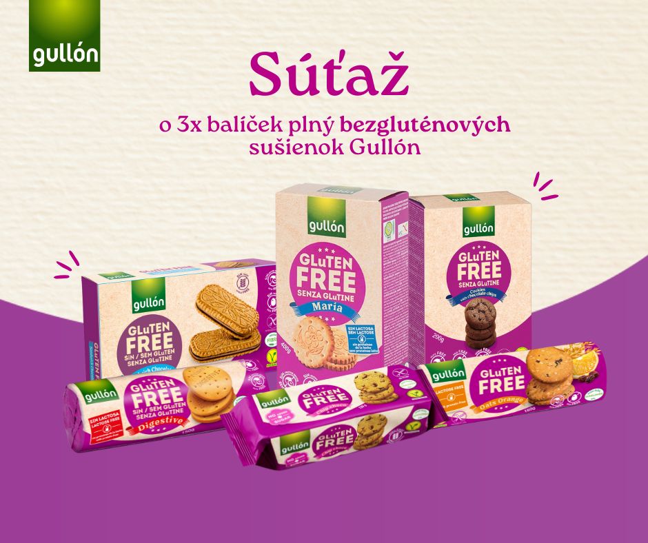 Vyhraj 3 plné balíčky bezgluténových sušienok Gullón