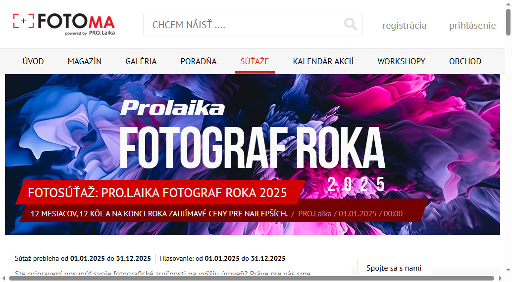 Fotosúťaž: Pro.Laika fotograf roka 2025