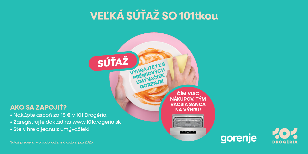 Vyhrajte 1 z 8 prémiových umývačiek riadu značky Gorenj