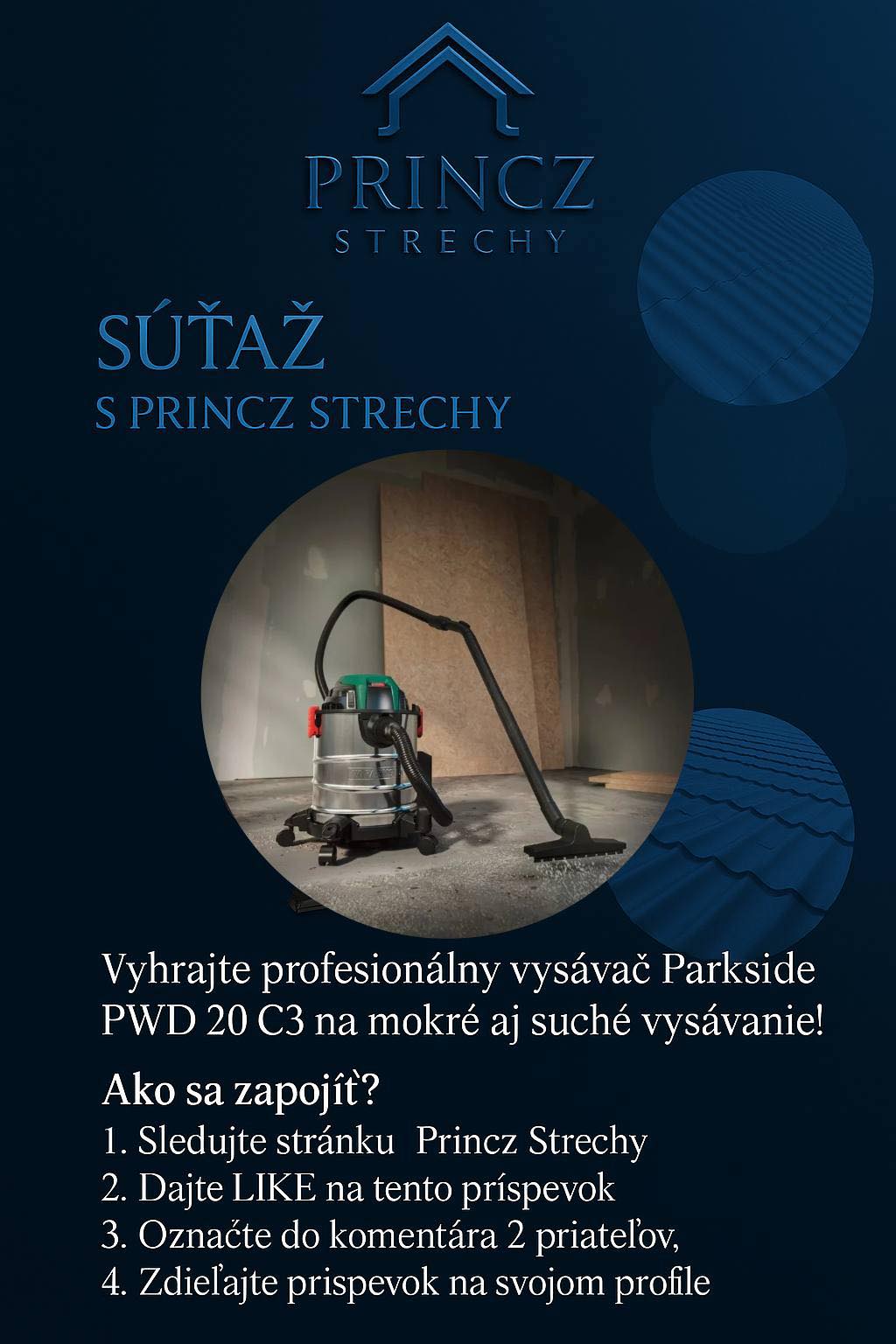 Vyhrajte profesionálny vysávač Parkside PWD 20 C3