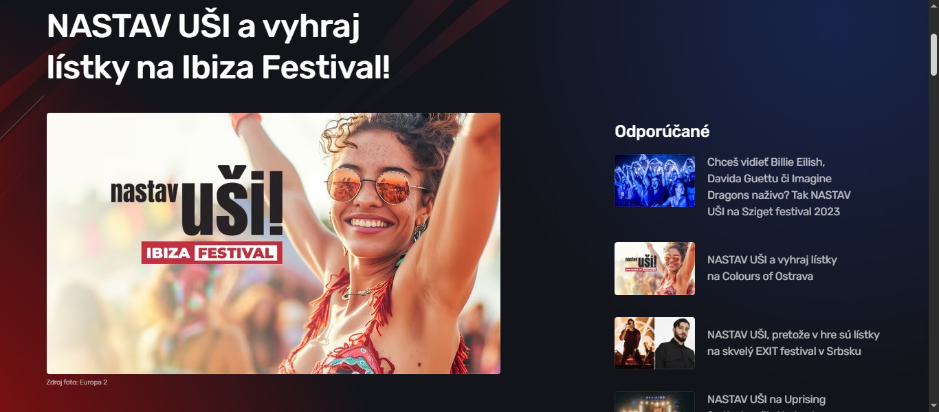 NASTAV UŠI a vyhraj lístky na Ibiza Festival