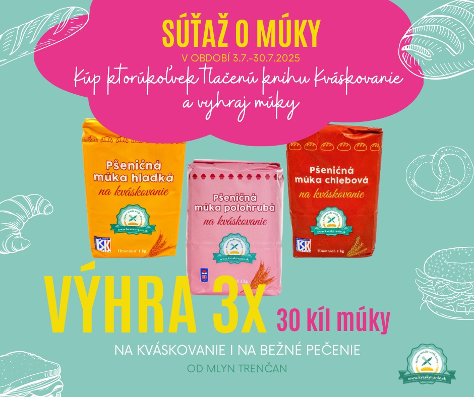 Súťaž o 3x30kíl najlepšiej múky na kváskové aj bežné pe
