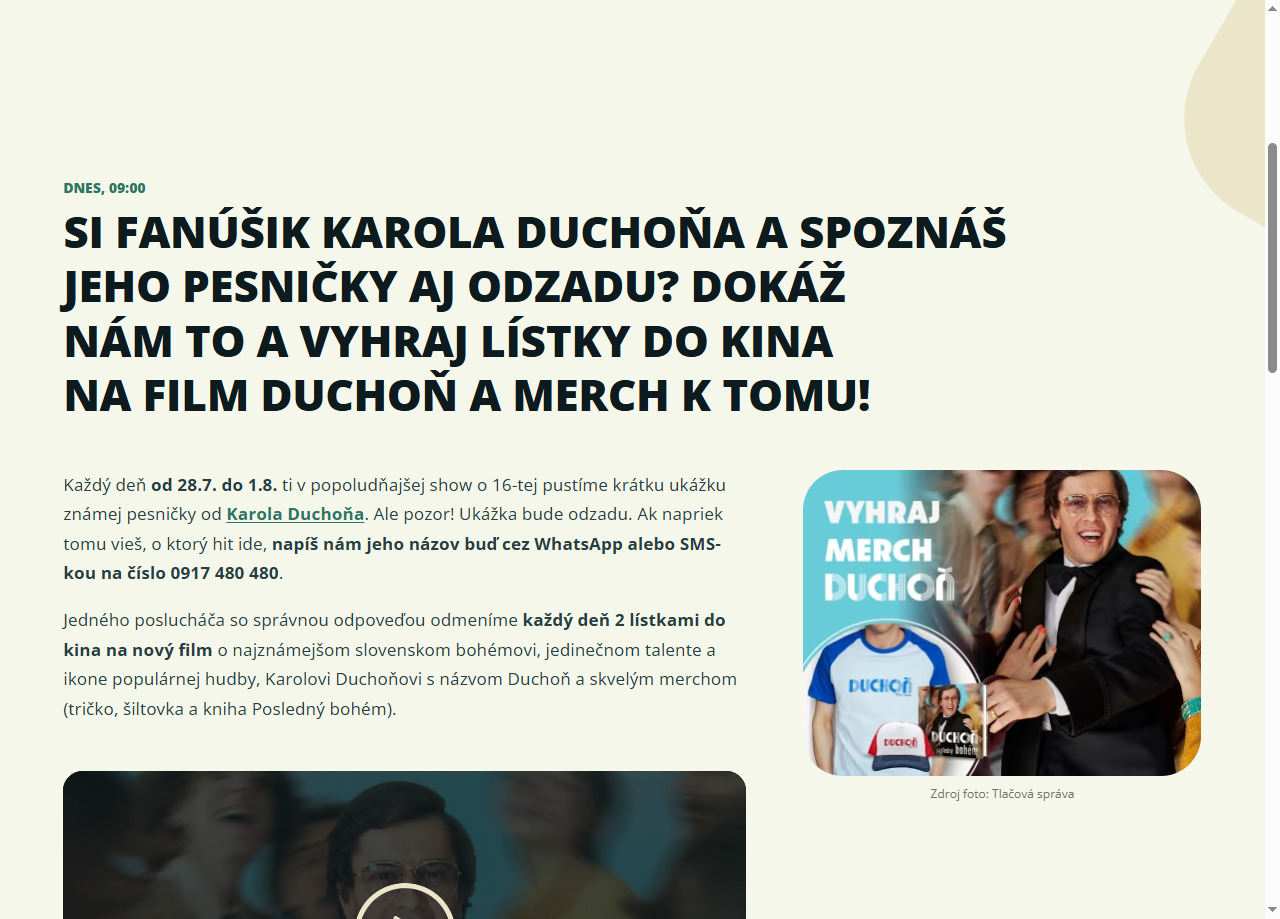 Súťaž o lístky do kina na film Duchoň a exkluzívny merc