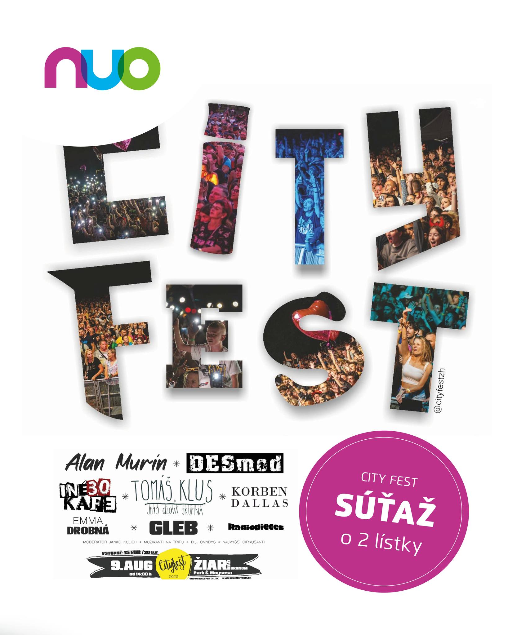 SÚŤAŽ o 2 LÍSTKY NA CITYFEST 2025