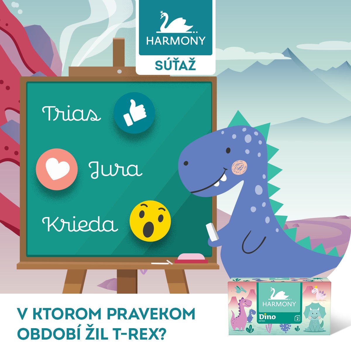 Vyhraj balíček Harmony Dino &#8211; školský kvíz