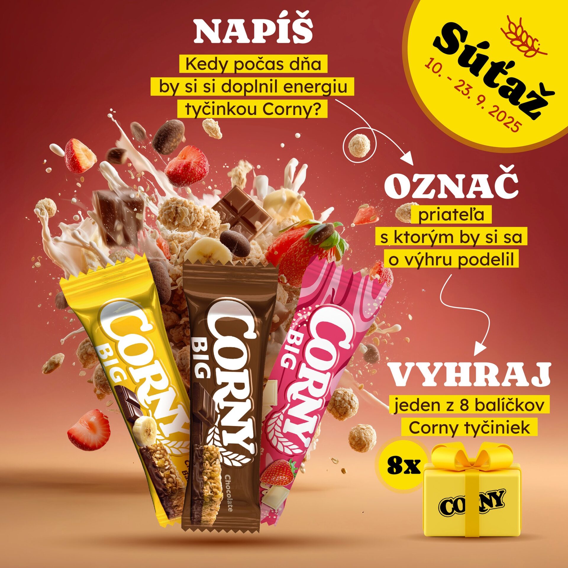 Vyhraj balík plný Corny tyčiniek
