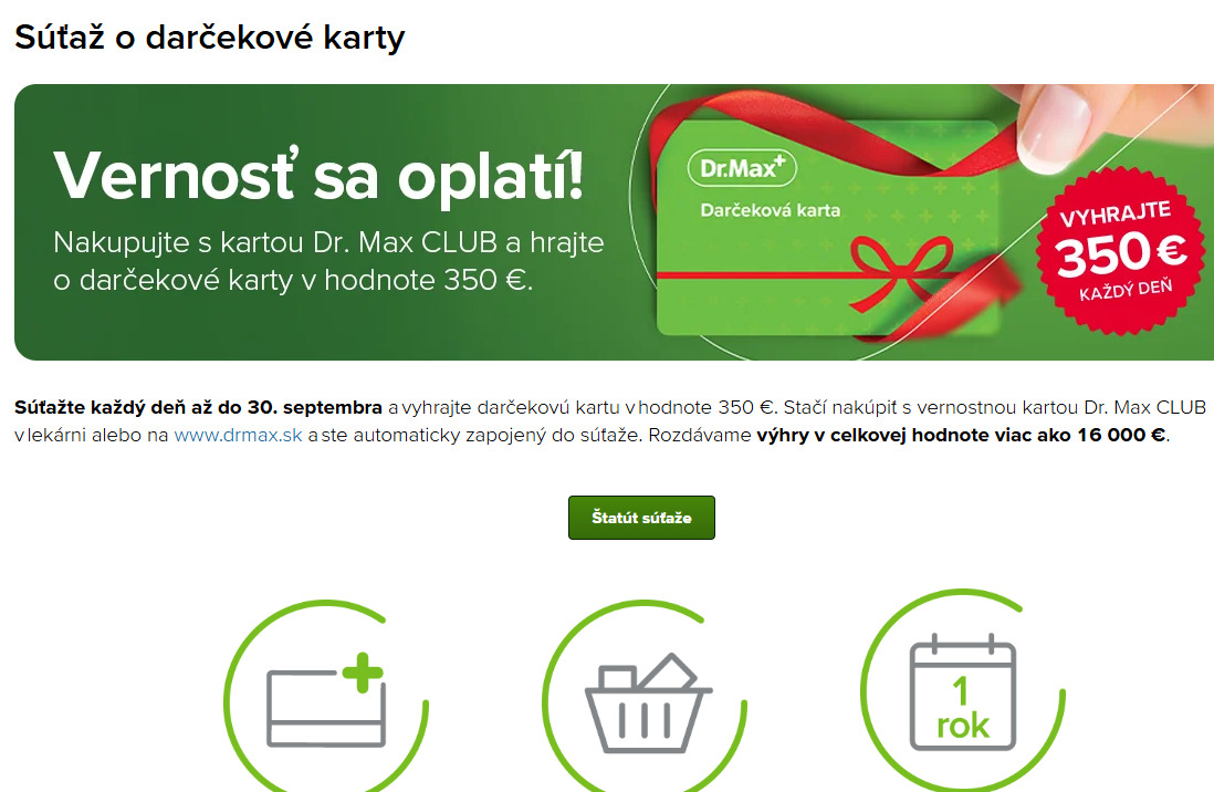 Vyhrajte darčekovú kartu Dr. Max v hodnote 350€