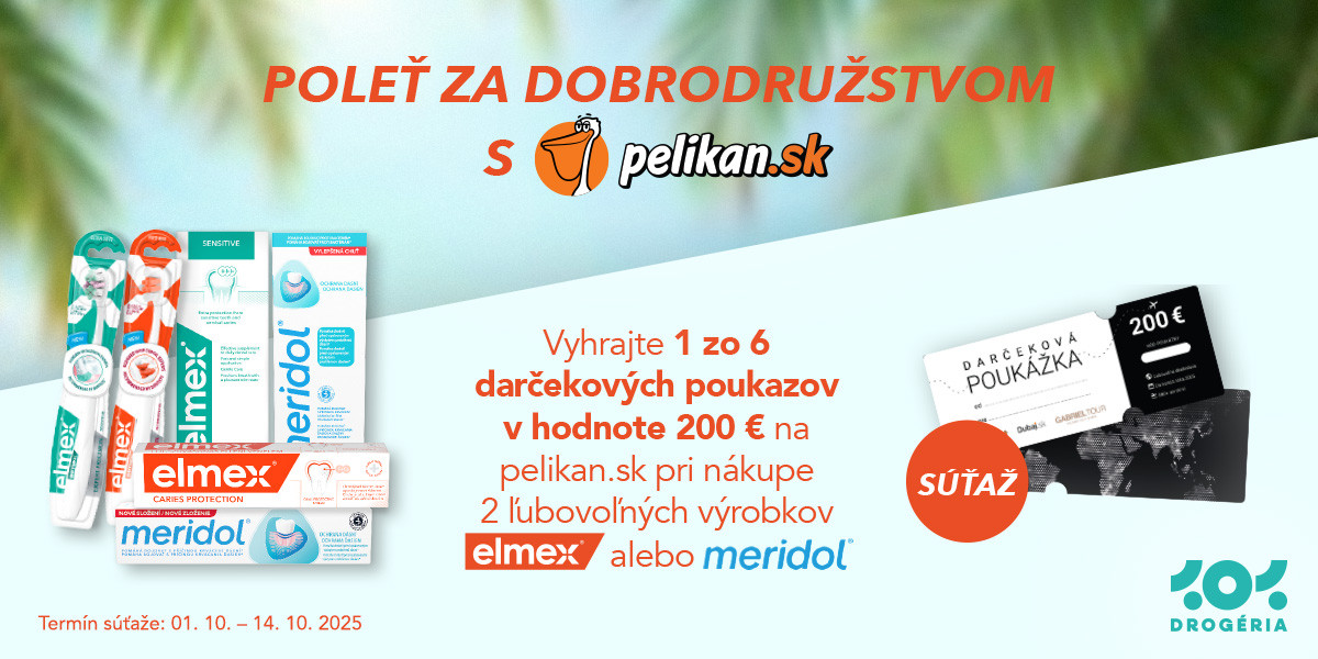 Vyhrajte vouchery na pelikan.sk v hodnote 200 € s elmex