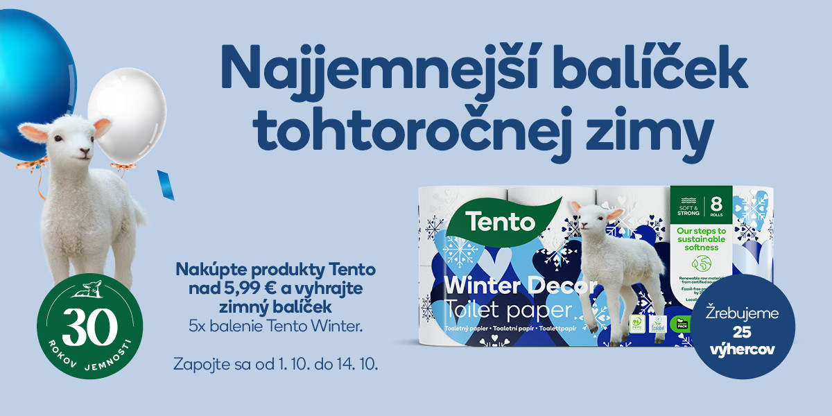 Značka Tento oslavuje 30 rokov a rozdáva skvelé ceny