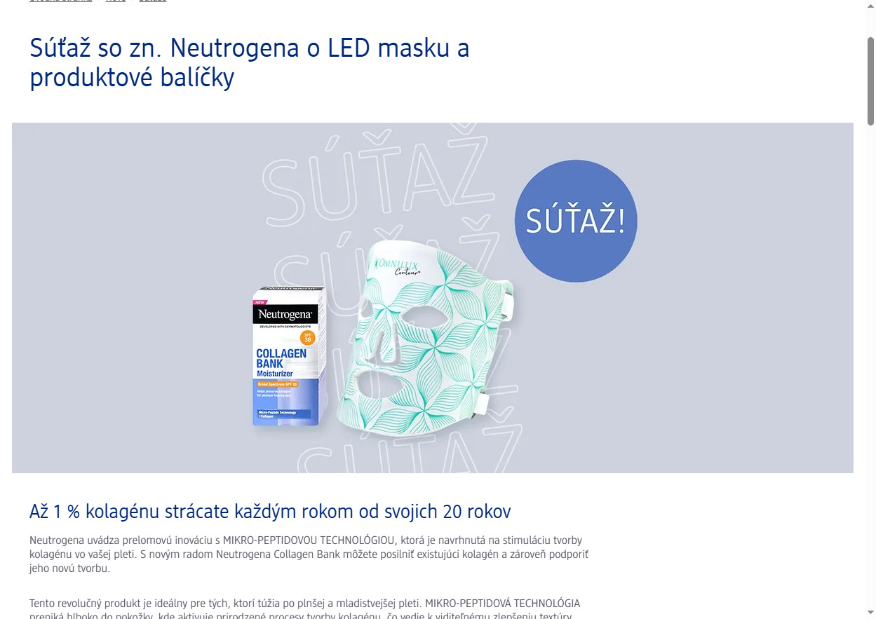 Súťaž so zn. Neutrogena o LED masku a produktové balíčk