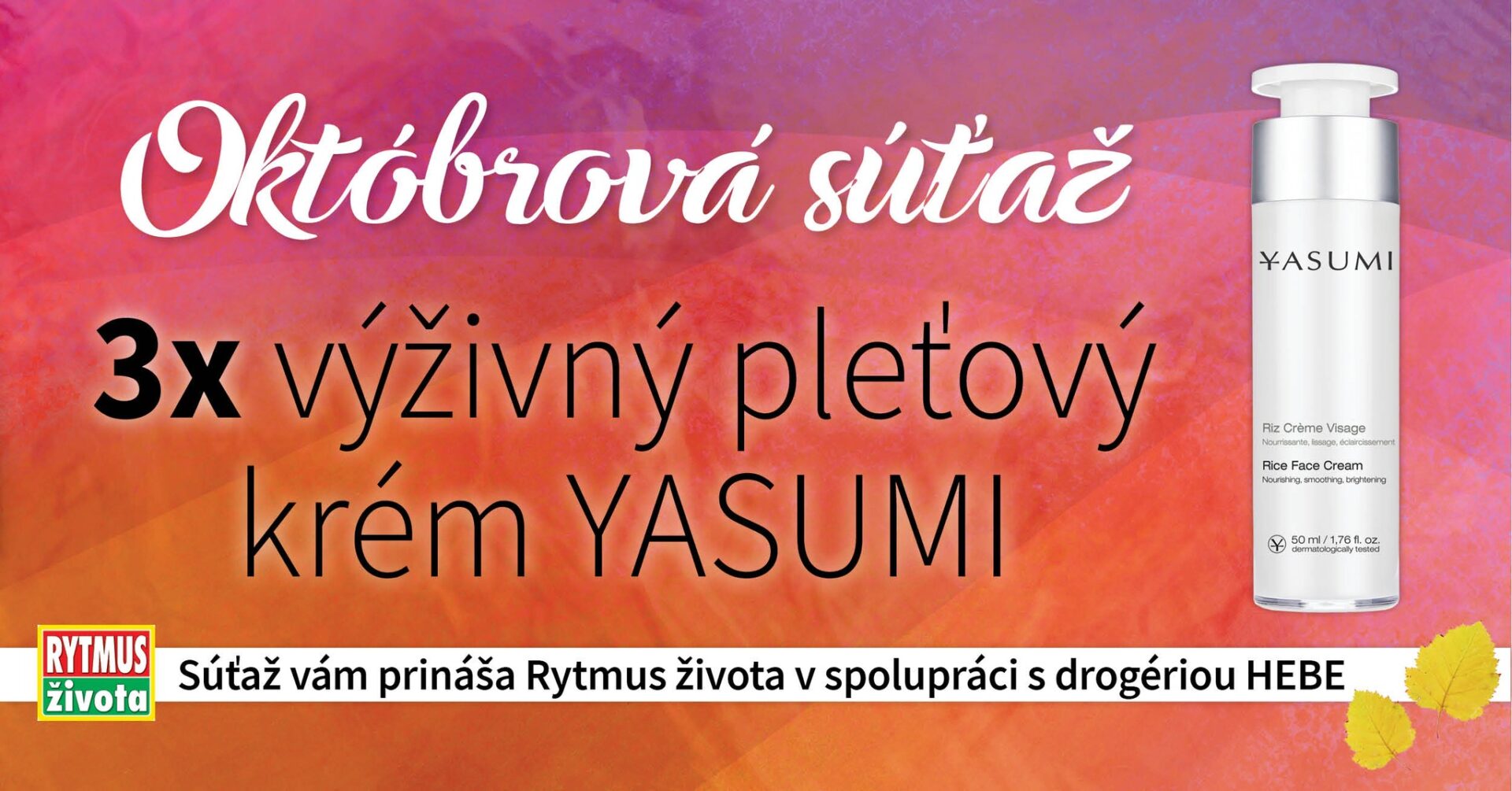Súťaž o regeneračný a výživný krém s ryžovým olejom zna