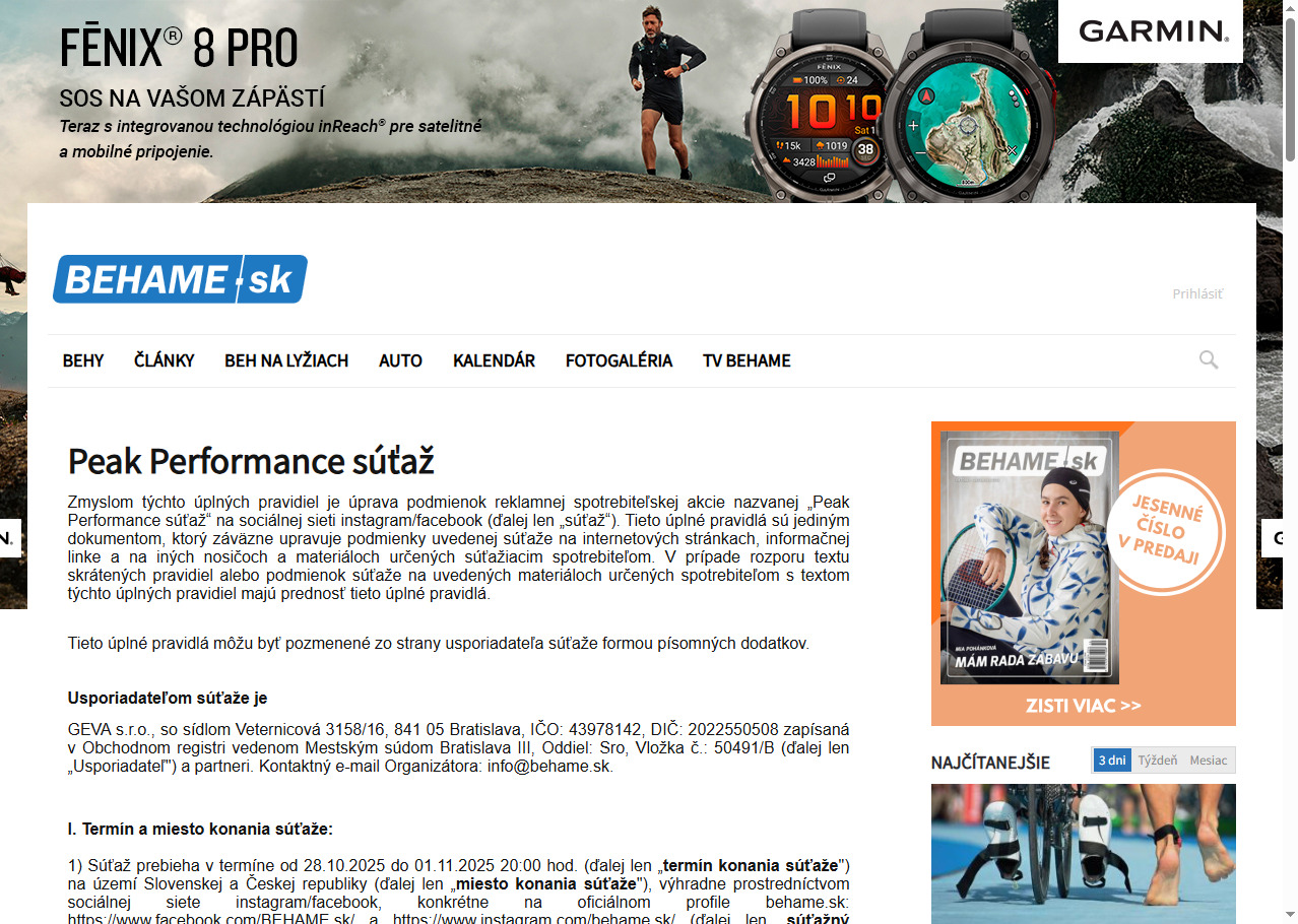 Peak Performance súťaž