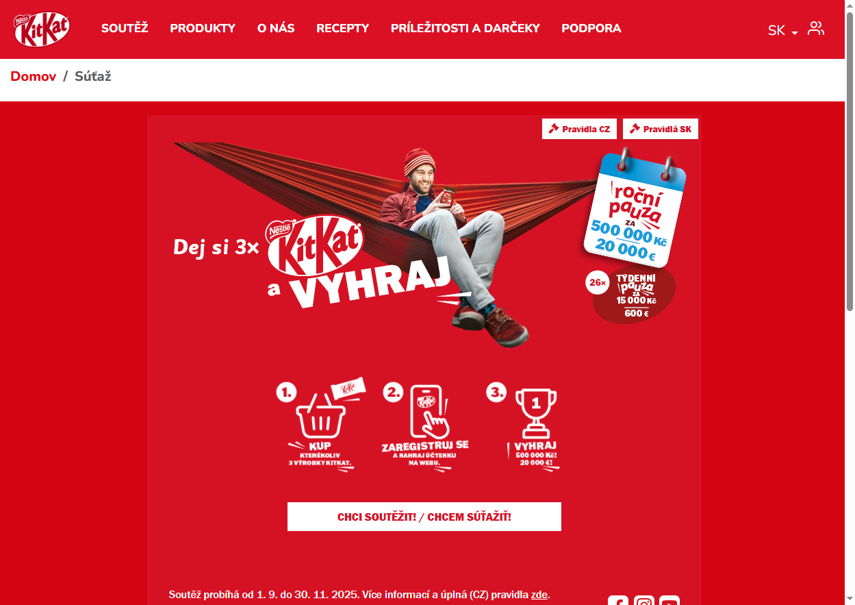 Vyhraj 20.000€ s KitKat