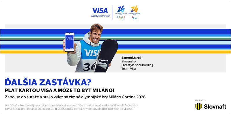 PLAŤTE KARTOU VISA NA SLOVNAFTE A HRAJTE O ZÁJAZD NA OL