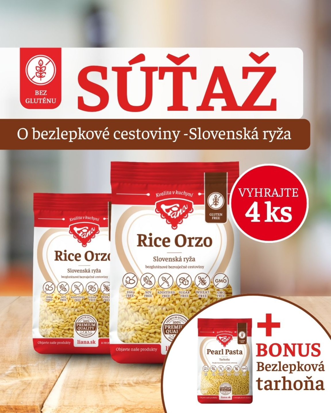 Súťaž o bezlepkové cestoviny Liana