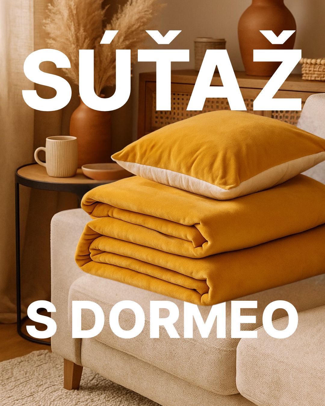 Súťaž o Dormeo Warm Hug v horčicovo žltej farbe