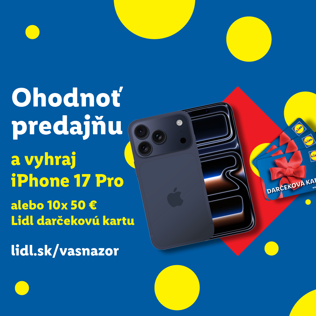 Vyhrajte iPhone 17 Pro alebo poukážku na nákup v Lidl v