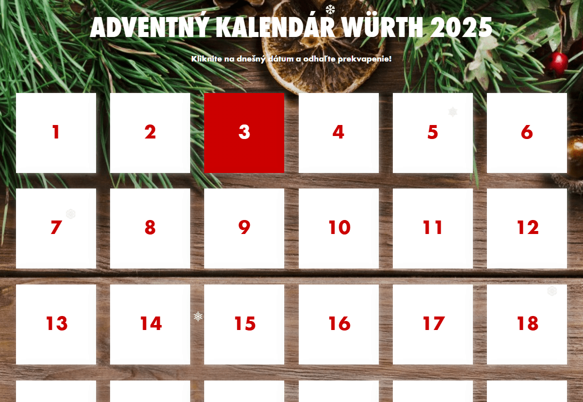 Adventný kalendár Würth 2025