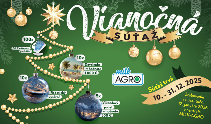 Nakúpte v MILK-AGRO a vyhrajte skvele ceny