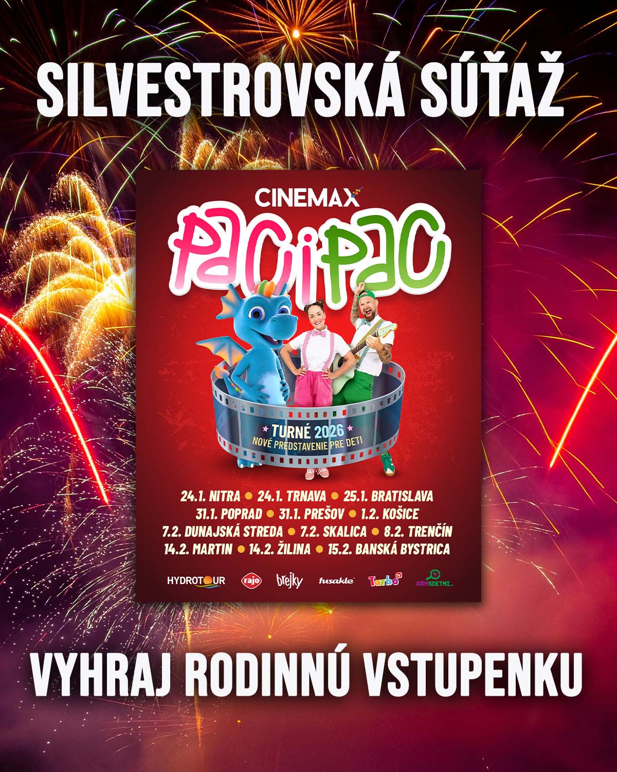 Súťaž o rodinnú vstupenku na vystúpenie PACI PAC v CINE