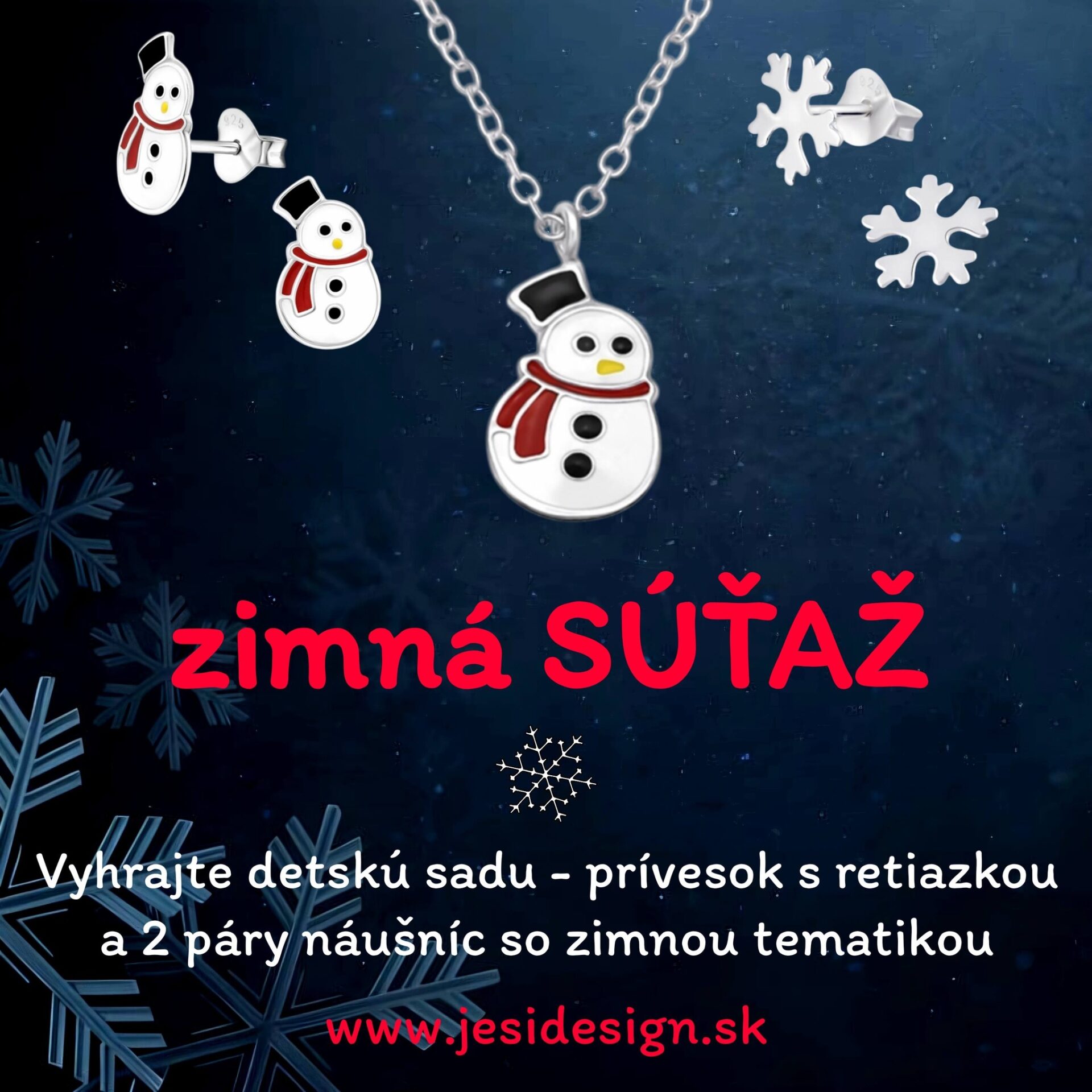 Súťaž o 2 páry náušničiek so zimnou tematikou