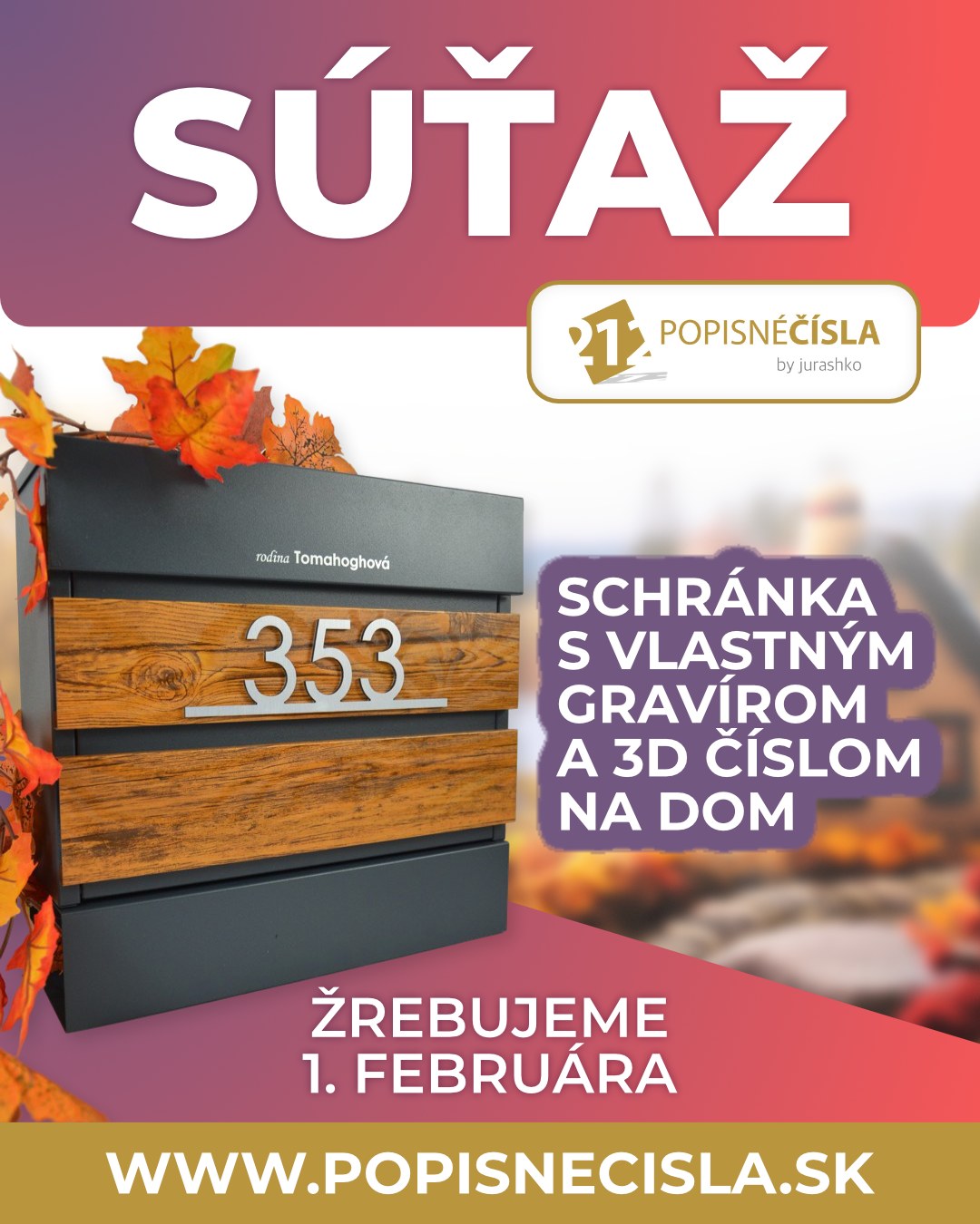 Súťaž o dizajnovú poštovú schránku s vlastným gravírom 