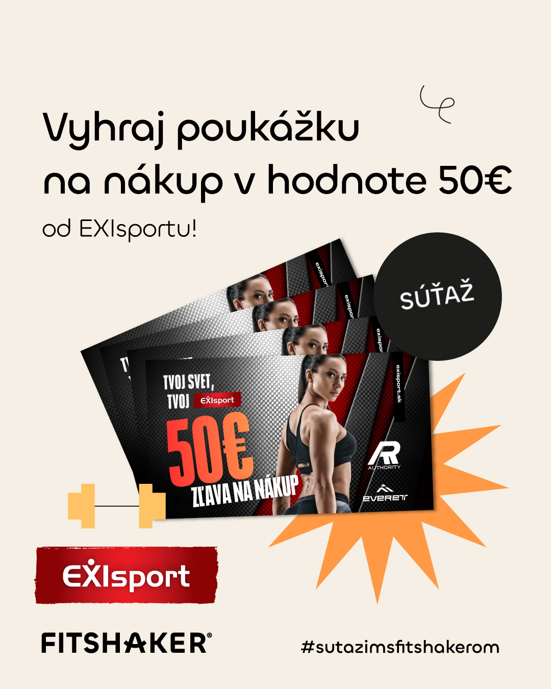 Súťaž s EXIsport o poukážku na nákup v hodnote 50€