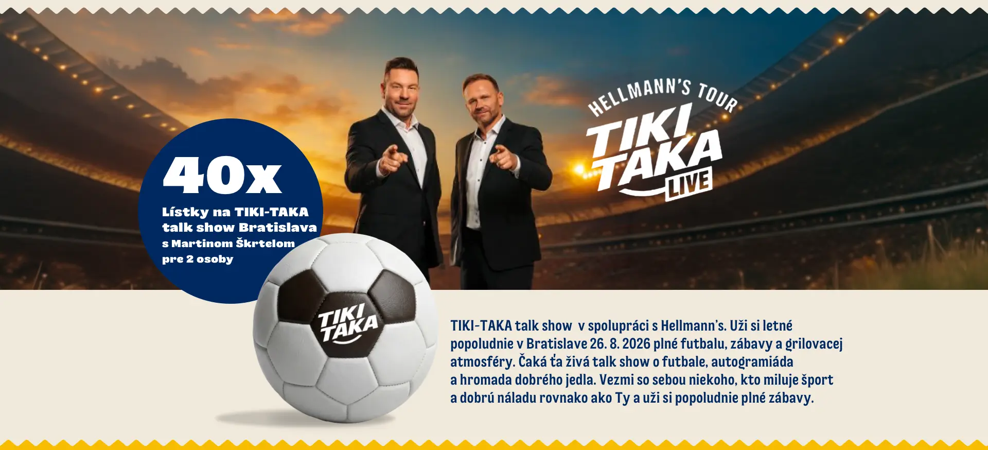 Súťaž o lístky na TIKI-TAKA Live so Škrtelom