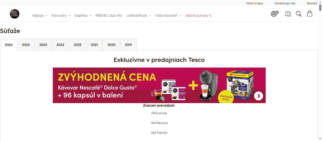 Vyhrajte s kávou NESCAFÉ® Dolce Gusto® v rámci PREMIO C