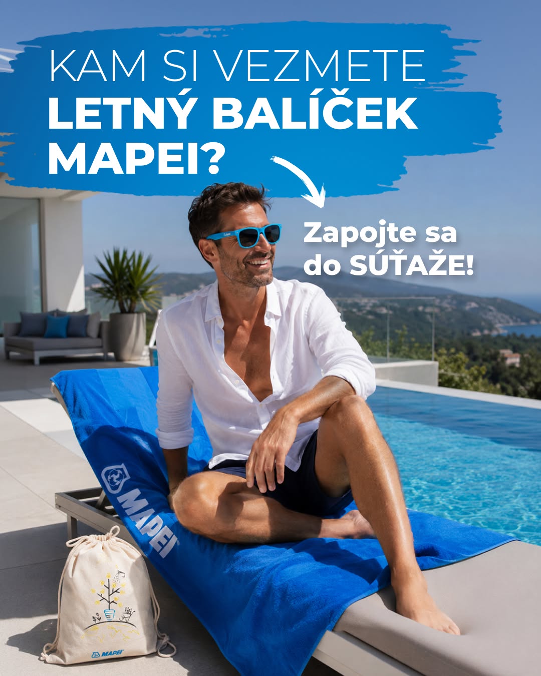 Letný balíček MAPEI s uterákom a taškou na dovolenku