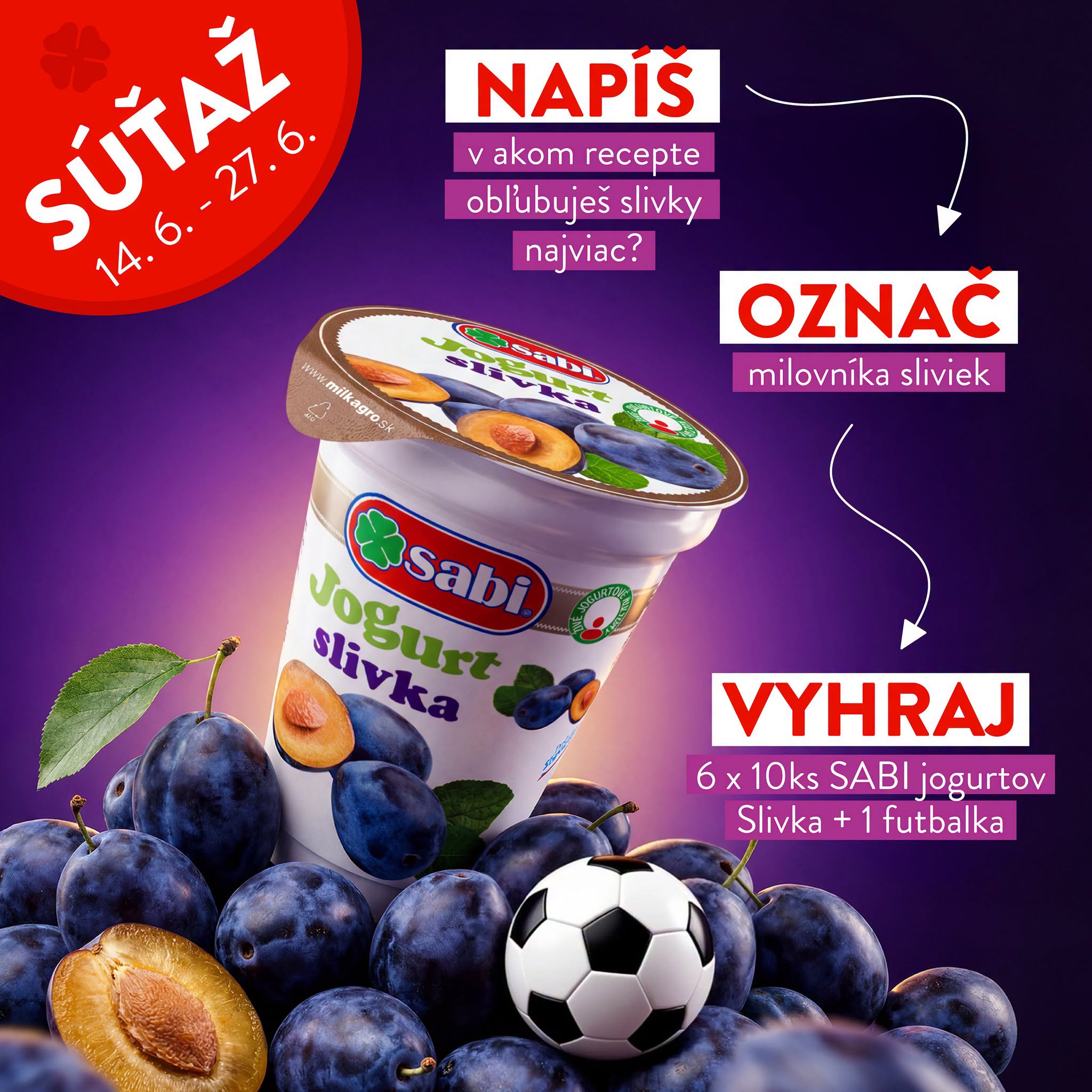 SÚŤAŽÍME O NOVINKU SABI JOGURT SLIVKA